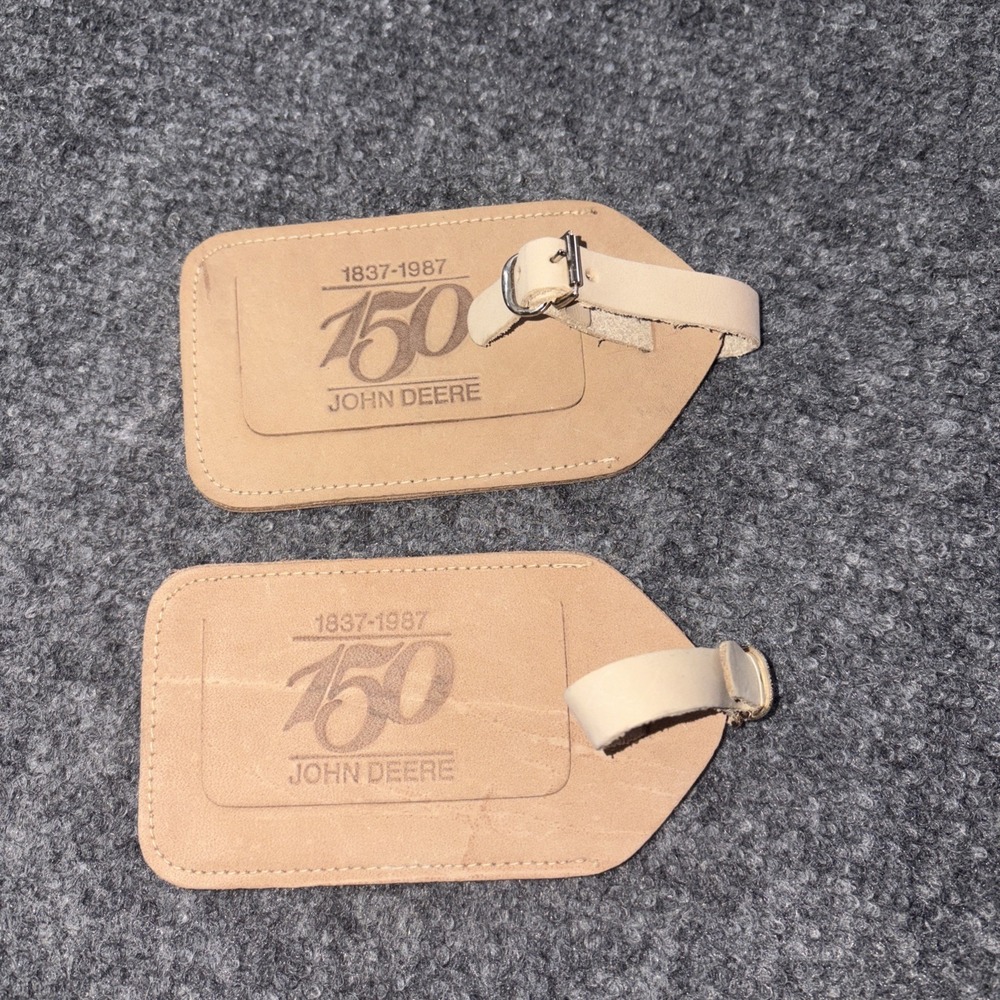 VINTAGE JOHN DEERE Leather LUGGAGE TAG !!